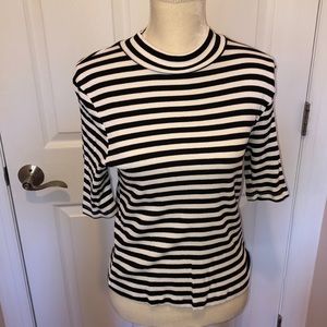Cute black and white striped shirt size large